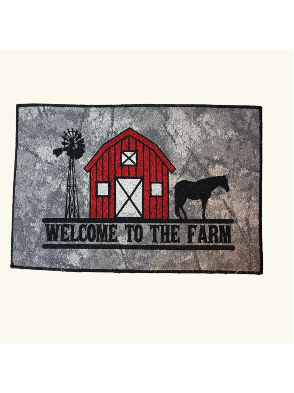 Welcome to the Farm Accent Rug Barn Horse Windmill Farmhouse Floor Mat 27x18